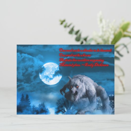 Lycan Halloween party-uitnodiging Kaart (Staand voorkant)