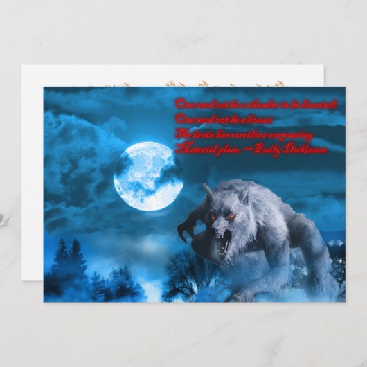 Lycan Halloween party-uitnodiging Kaart (Voorkant / Achterkant)