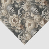 Lycanthropic Splendor - Gotische Weerwolf Bloemen Tissuepapier (Detail)