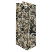 Lycanthropic Splendor - Gotische Weerwolf Bloemen Wijn Cadeautas (Voorkant Gekanteld)