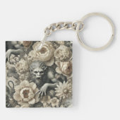 Lycanthropic Splendor - Gotische Weerwolf Bloemenp Sleutelhanger (Achterkant)