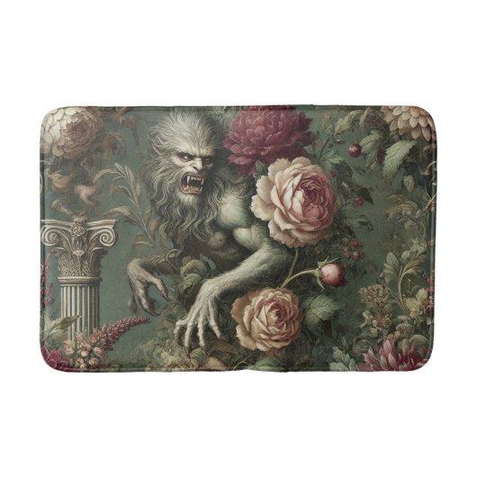 Lycanthropic Verdant – Gothic Floral Design Badmat (Voorkant)