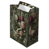 Lycanthropic Verdant – Gothic Floral Design Medium Cadeauzakje (Voorkant Gekanteld)