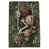 Lycanthropic Verdant – Gothic Floral Design Medium Cadeauzakje (Achterkant)