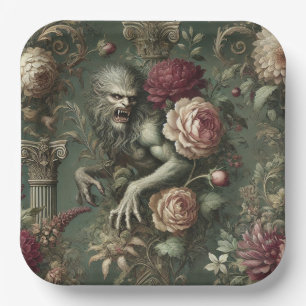 Lycanthropic Verdant – Gotische bloemontwerp Papieren Bordje