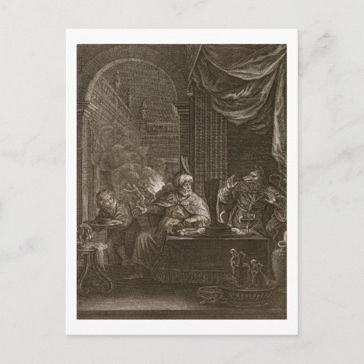 Lycaon Metamorphosed in a Wolf, 1731 (graving) Briefkaart (Voorkant)