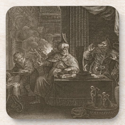 Lycaon Metamorphosed in a Wolf, 1731 (graving) Drankjes Onderzetter (Voorkant)