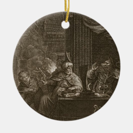 Lycaon Metamorphosed in a Wolf, 1731 (graving) Keramisch Ornament (Voorkant)