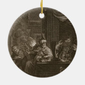 Lycaon Metamorphosed in a Wolf, 1731 (graving) Keramisch Ornament (Achterkant)