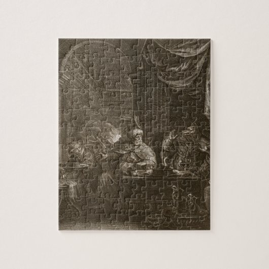 Lycaon Metamorphosed in a Wolf, 1731 (graving) Legpuzzel (Verticaal)