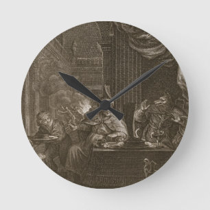 Lycaon Metamorphosed in a Wolf, 1731 (graving) Ronde Klok