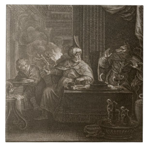 Lycaon Metamorphosed in a Wolf, 1731 (graving) Tegeltje