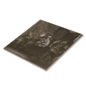 Lycaon Metamorphosed in a Wolf, 1731 (graving) Tegeltje (Zijkant)