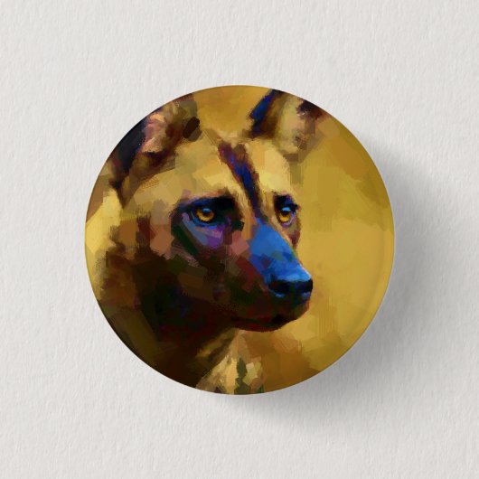 Lycaon Pictus Ronde Button 3,2 Cm (Voorkant)