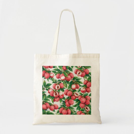 Lychee Fruit Slices Tropisch Patroon Tote Bag (Voorkant)