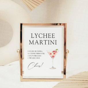 Lychee Martini cocktailbar recept Poster
