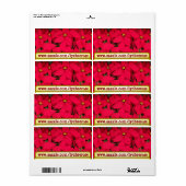 Lycheerose poinsettia etiket (Full Sheet)