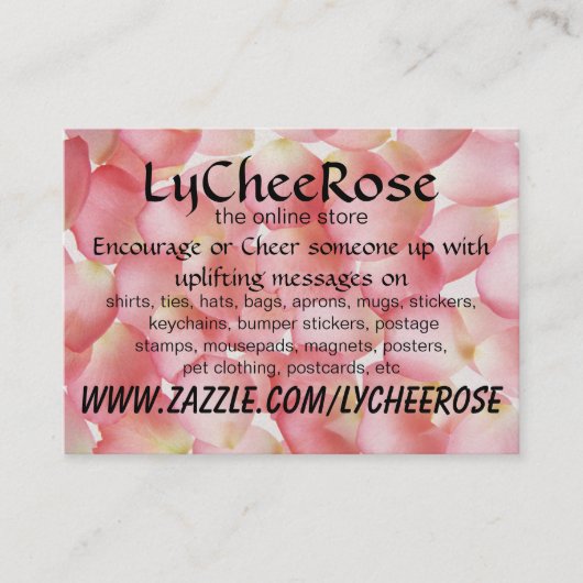 Lycheerose Psalm 23 visitekaartje (Voorkant)