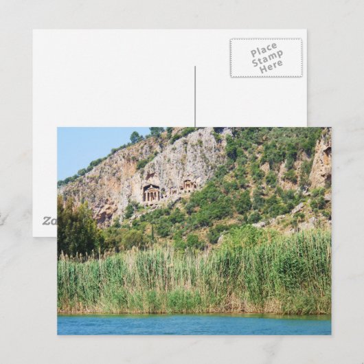 Lycian Rock Tombs, Dalyan, Turkije Briefkaart (Voorkant / Achterkant)