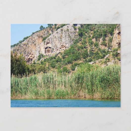 Lycian Rock Tombs, Dalyan, Turkije Briefkaart (Voorkant)