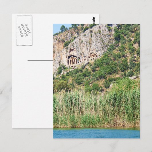 Lycian Rock Tombs, Dalyan, Turkije Briefkaart (Voorkant / Achterkant)