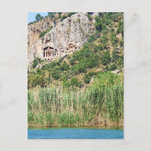 Lycian Rock Tombs, Dalyan, Turkije Briefkaart (Voorkant)