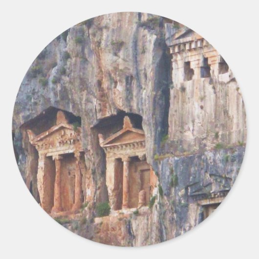 LYCIAN ROCK TOMBS TURKIJE RONDE STICKER (Voorkant)
