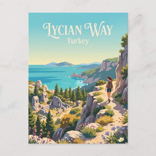 Lycische Weg Turkije Briefkaart (Voorkant)
