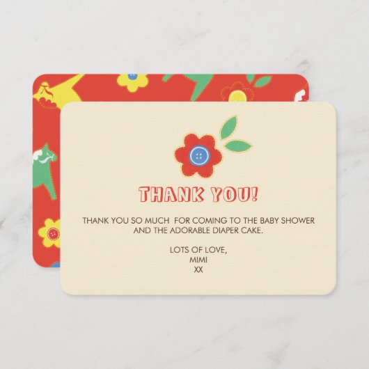 Lycka Till Bedankt Kaart (Voorkant / Achterkant)