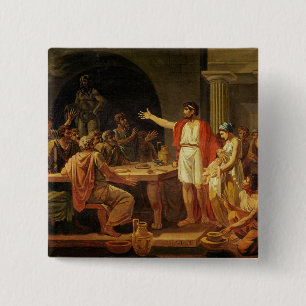 Lycurgus die de ouders van Sparta hun Vierkante Button 5,1 Cm