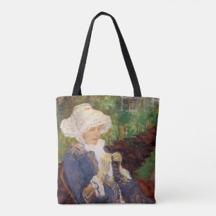 Lydia aan het haken in de tuin bij Marly, Mary Cas Tote Bag