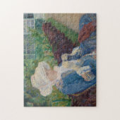 Lydia Crocheting in de tuin bij Marly Legpuzzel (Verticaal)