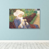 Lydia Crocheting in de tuin bij Marly, Mary Cassat Canvas Afdruk (Insitu (Houten vloer))
