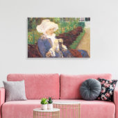 Lydia Crocheting in de tuin bij Marly, Mary Cassat Canvas Afdruk (Insitu (Woonkamer))