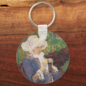 Lydia Crocheting in de tuin bij Marly, Mary Cassat Sleutelhanger (Voorkant)