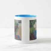 Lydia Crocheting in de tuin bij Marly Mok (Midden)