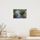 Lydia Crocheting in de tuin bij Marly Poster (Keuken)