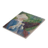 Lydia Crocheting in de tuin bij Marly Tegeltje (Zijkant)