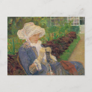 Lydia Crocheting in de tuin van Marly, Mary Cass Briefkaart
