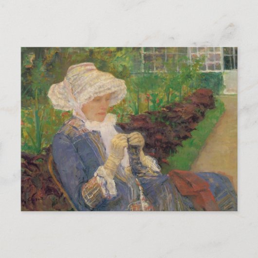 Lydia Crocheting in de tuin van Marly, Mary Cass Briefkaart (Voorkant)