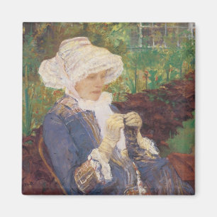 Lydia die breit in de tuin van Marly, Mary Cassatt Magneet