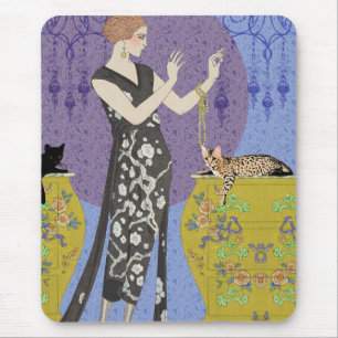 Lydia en Bengaals in geel en blauw Muismat