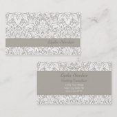 Lydia Gray Damask Floral Visitekaartje (Voorkant / Achterkant)