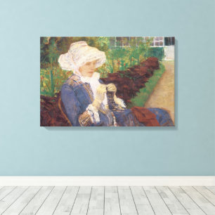 Lydia haakt in de tuin bij Marly, Mary Cassatt Canvas Afdruk