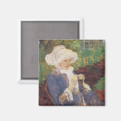 Lydia haakt in de tuin bij Marly, Mary Cassatt Magneet (Voorkant / Achterkant)