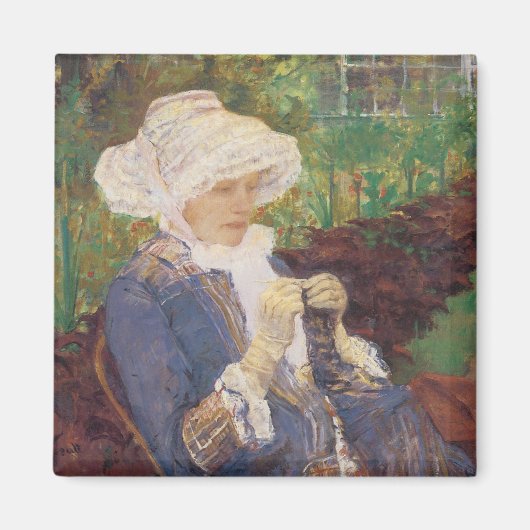 Lydia haakt in de tuin bij Marly, Mary Cassatt Magneet (Voorkant)