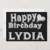Lydia Happy Birthday Karte Grußkarte mit Herz Kaart (Voorkant)