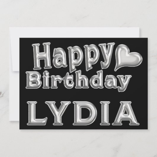 Lydia Happy Birthday Karte Grußkarte mit Herz Kaart (Voorkant)