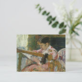 Lydia in een boomkamer, Mary Cassatt Briefkaart (Staand voorkant)