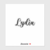 Lydia Naam - Handgeschreven kalligrafie Sticker (Vel)